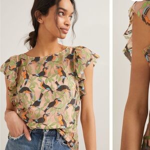 NWT Anthropologie Eva Franco Bosque Embroidered Blouse